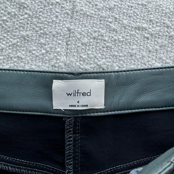 Aritzia Wilfred The Melina Faux Leather Pants Women Size 4 Straight Leg Grey - Picture 7 of 13